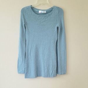 FP Beach Blue Green Split Side Long Sleeve Tunic Top - Size XS